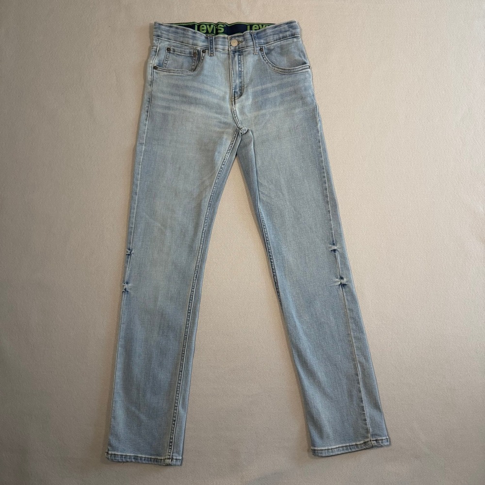 Levis 511 Slim Fit Boys Jeans Light Wash Denim Size 16 Reg W28 L30 Stretch